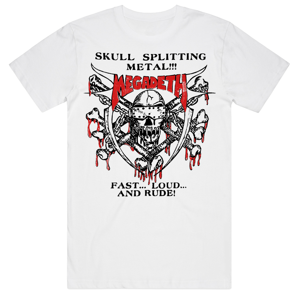 Skull Splitting Metal Vintage White Tee – Megadeth